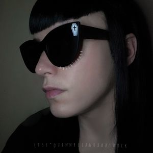 Customizable Goth Cat Eye Coffin Sunglasses Handmade FAST Delivery Halloween